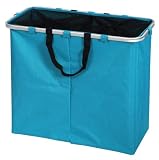 Zeller 13291 W&auml;schesammler 2-fach, Polyester 63 x 31 x 55 cm, t&uuml;rkis