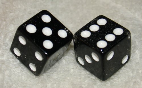 Black Glitter Dice Pair