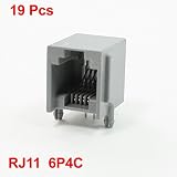 uxcell PCBジャック　RJ11 PCBジャック　モジュラーネットワーク　ライトアングルピン RJ11 6P4C 15mmの長さ