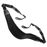 Schwarzer Kameragurt NS-T1 aus Neopren von Delamax für Spiegelreflexkameras - z.B. für Canon EOS 1000D 550D 500D 450D 50D 40D, Nikon D5000 D3000 D90, Sony Alpha A900 A850 A550 A500 uvam.