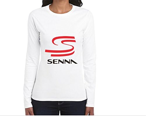 Sdeya Printed Womens A5003 ayrton senna Long sleeve T-shirt Small White
