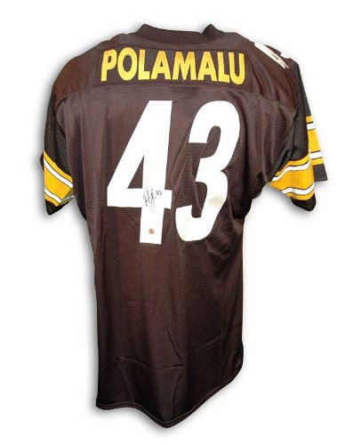 Autographed Troy Polamalu Pittsburgh Steelers Black Throwback Jersey