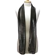 Silver & Black Sheer Metallic Long Elegant Scarf Wrap