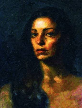 Custom Order #JJ-TW5, Oil on Canvas, Custom Painting of The Person You Love, For 1 Person of Customer's Choice, Style: Photo-Realism, with Signature Text 