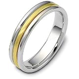 Platinum and 18 Karat Gold Comfort Fit 5mm Wedding Band Ring