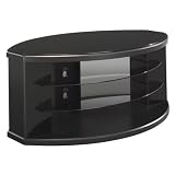 Bush Furniture Universal Round TV Stand, High Gloss Black