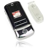 Verizon Alltel CDMA Motorola Krzr K1m Premium Transparent Clear Crystal Snap On Case Cover with Removable Ratcheting Belt Clip
