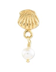 Sterling Silver Gp s Shell Fw Cultured Pearl Dangle Bead by Reflection Beads, Best Quality Free Gift Box Satisfaction Guaranteed