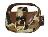 Nicole Miller brown leather/pony skin Digital Camera / cell phone case with hand strap
