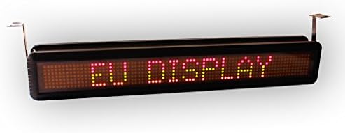 EU LED Sign Display Board 7x80 Pixel Double sided 5.5"x26" Indoor Scrolling RED+GREEN 2 Grays 11 Colors, no Blue Color.