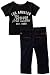 7 For All Mankind Baby-Boys Infant Logo Graphic Denim Set, Black/Navy Dark, 18 Months