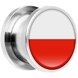 12mm Stainless Steel Poland Flag Saddle Plug