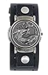 Biker Dragon Flip Watch With Black Leather Cuff Band US-W2109E