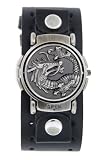 Biker Dragon Flip Watch With Black Leather Cuff Band US-W2109E