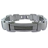 Stainless Steel Men's Cable Bracelet, 8.25''