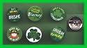 St. Patrick's Day Button Pins Set of 6