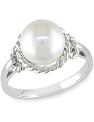 14k White Gold 9-9.5 MM Freshwater Cultured Pearl Ring