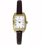 SEKONDA LADIES GOLD-PLATED STAINLESS STEEL AND BLACK LEATHER BRACELET WATCH 4189.00