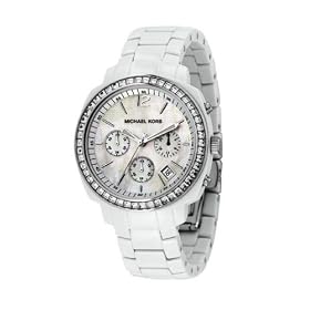 MICHAEL Michael Kors Ladies Chronograph White Acrylic-Bracelet Watch by Michael Kors