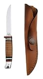 Case Cutlery 379 Case M3FINN Leather Hunter with Stainless Steel Fixed Blade Leather