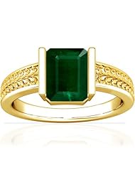 14K Yellow Gold Emerald Cut Emerald Womens Astrological Ring