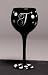 Winogram - Monogram Black Polka Dot Wine Glass - T