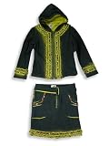 Beautiful Girl - Girls Skirt Set, Teal Gold