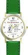 Habit 1 - To Be or Not to Be (Spanish Text) - DELUXE TWO-TONE WATCH from THE 7 HABITS - WATCH COLLECTION BY WATCHBUDDY&reg; - Arabic Numbers - Green Leather Strap-Size-Large ( Men's Size or Jumbo Women's Size )