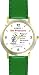 Habit 1 - To Be or Not to Be (Spanish Text) - DELUXE TWO-TONE WATCH from THE 7 HABITS - WATCH COLLECTION BY WATCHBUDDY&reg; - Arabic Numbers - Green Leather Strap-Size-Women's Size-Small