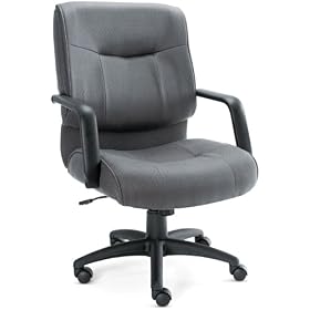 Alera ST42FA40B Stratus Series Mid-Back Swivel Tilt Chair, Gray Fabric by Alera