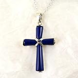 Sterling Silver Lapis Cross Necklace