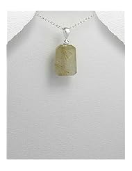 Rutilated Quartz Pendant Necklace In 92.5 Sterling Silver