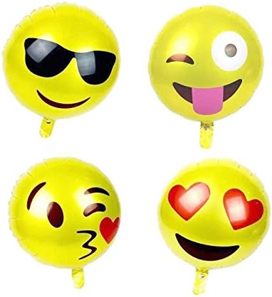 Happy Inventor Emoji Pack Aluminum Balloons 18" Set of 8