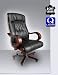 Bequemer Chefsessel aus echtem Leder, DIREKTORENSESSEL aus edlem Holz, neu