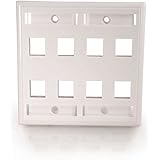 C2G / Cables To Go 03415 8-Port Double Gang Multimedia Keystone Wall Plate, White