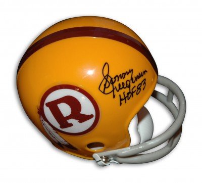 Sonny Jurgensen Autographed/Hand Signed Washington Redskins Yellow Throwback Mini Helmet with HOF 83