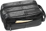 Alassio Kulturtasche aus Echt Leder/44000 ca. 25 x 13 x 10 cm schwarz
