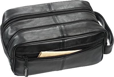 Alassio Kulturtasche aus Echt Leder/44000 ca. 25 x 13 x 10 cm schwarz