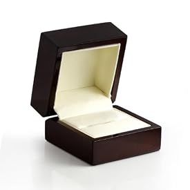 Mahogany Colored Wooden Ring Box