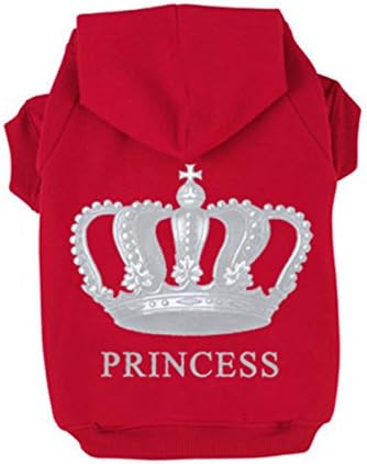 PetTa Princess Dog Cat Fleece Sweatershirt Hoodies Red L