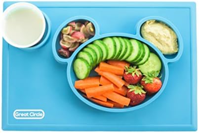 Great Circle Baby Bear Silicon Placemat With Cupholder (Blue)