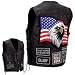 Diamond Plate Rock Design Genuine Buffalo Leather Concealed Carry Vest With Patches 2x