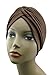 Turban BROWN Twist pleated Hair Wrap stretch turban Women's Head Wrap Cap Cover