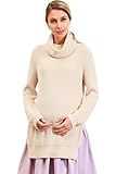 スウィートマミー (Sweet Mommy) オーガニックコットン100% 裾スリット タートルネック ニット チュニック 授乳服 / マタニティ L ピーチ