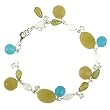 Handmade Jade, Agate & Swarovski Crystal Bead Bracelet With Sterling Silver