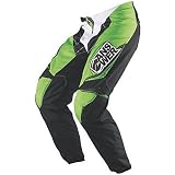 Answer Racing Syncron Youth Boys Motocross/Off-Road/Dirt Bike Motorcycle Pants w/ Free B&F Heart Sticker Bundle - Green / Size 18