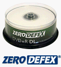 Electronics : Zero Defex DVD+R DL 2.4x Dual Layer Inkjet Printable (25 tub)