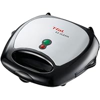 T-fal SW6100004 EZ Clean Nonstick Interchangeable Plates Sandwich and Waffle Maker, Black