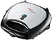 T-fal SW6100 EZ Clean Easy to Clean Nonstick Sandwich and Waffle Maker with Removable Dishwasher Safe Plates, 2-Slice, Silver