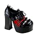 4 1/2 Inch Oxfords Black Gothic Shoes Chunky Heel Womens Sexy Shoes Red Plaid